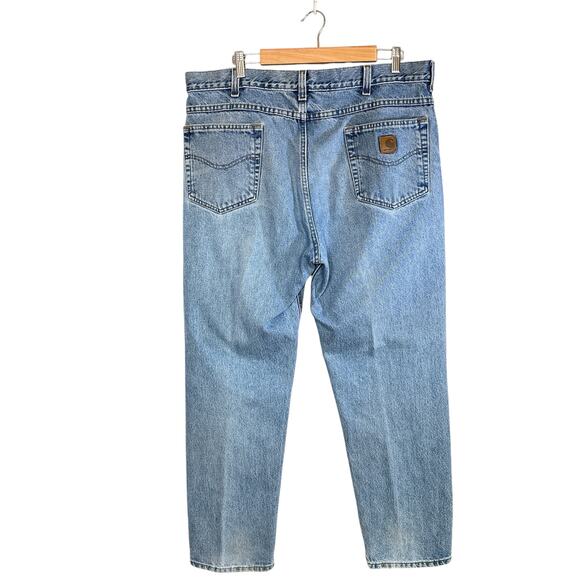 Carhartt B18 Traditional Fit Tapered Jeans Stonewash Light Medium Blue 40x30 - Picture 2 of 16